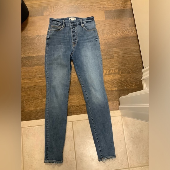 GOOD AMERICAN High Waisted Indigo Medium Wash Skinny Denim Women’s Jeans Size 27 - Picture 2 of 13